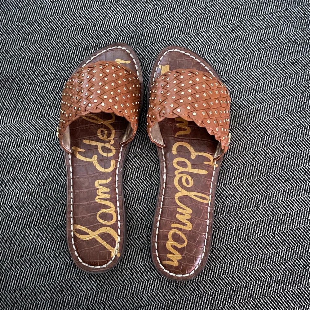 Sam Edelman Womens Crystal Embossed Leather Slide